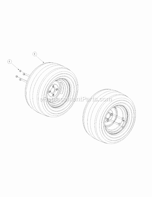 Wheel Assembly Diagram and Parts List for (53BB5DAV150) (2003) Cub Cadet Sprayer